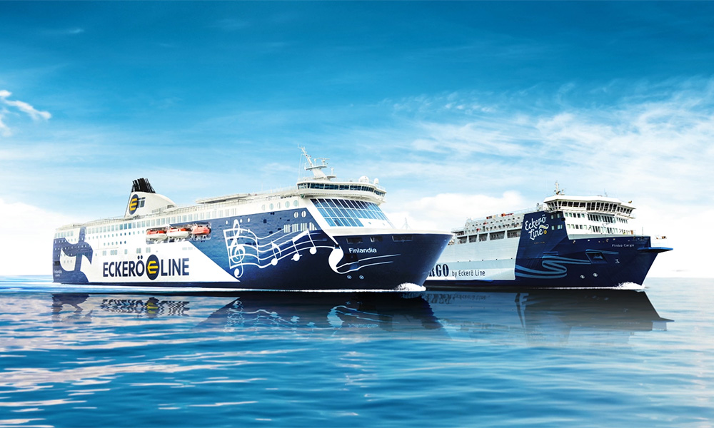 MS Finlandia and MS Finbo Cargo at the sea